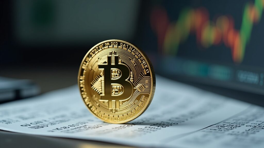 New Analysis Projects That the Bitcoin Price Bottom Would Only Arrive in 2026 Photorealistic Bitcoin coin on a newsroom desk with a dimming order book and a subtle 2026 bottom overlay.