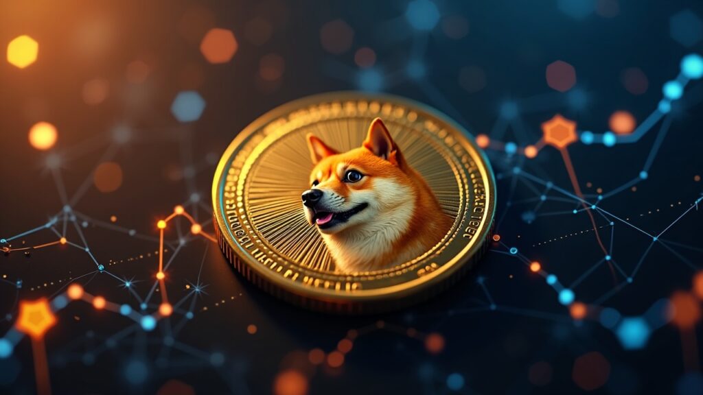 Prediction points to $0.40 for Dogecoin following Solana integration and new ETFs Close-up of a Dogecoin coin intersecting a Solana logo with a glowing blockchain lattice in the background.