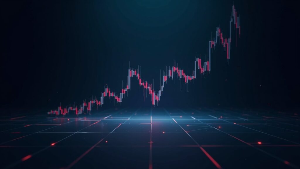 Photorealistic Monad price chart showing inverse head-and-shoulders breakout above 0.024 and looming long squeeze below 0.02.