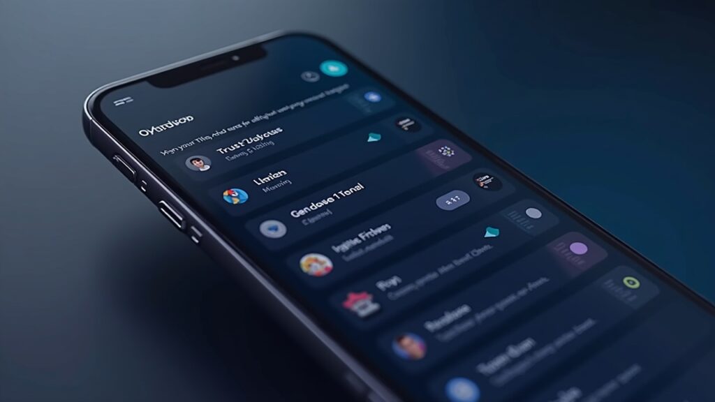 Smartphone screen showing Trust Wallet’s in-wallet predictions UI with a Myriad panel and tokenized event outcomes.