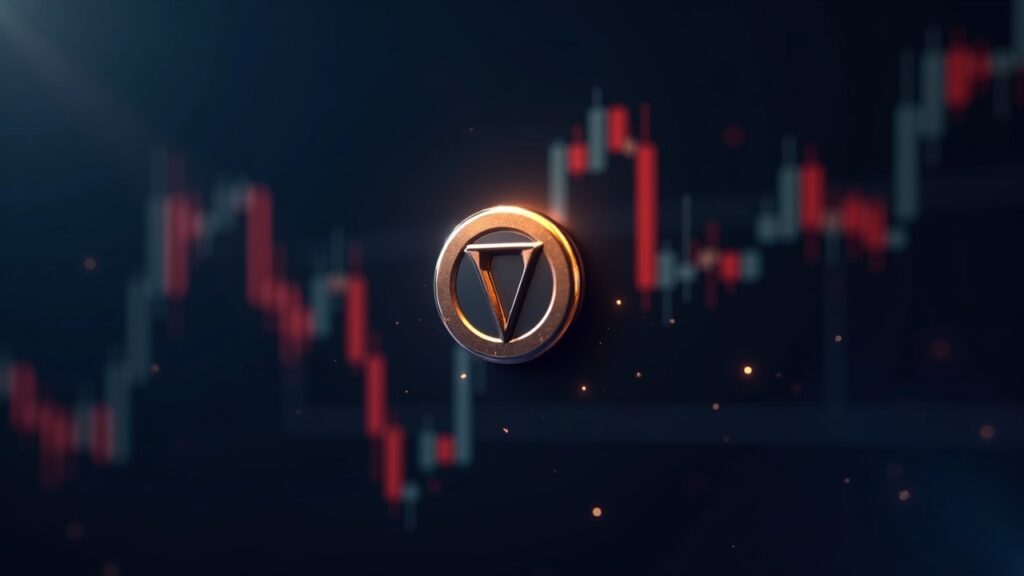 TON Token Yearly Loss Nears 72%, but Potential Reversal Signs Emerge Photoreal TON logo over a crypto price chart near 1.50–1.63 support with subtle bullish signals.