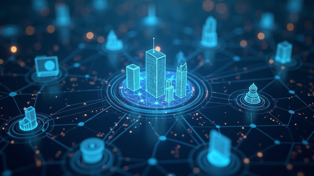 Tether leads $8 million investment to expand USDT in everyday payments Photorealistic UK financial district with holographic crypto icons, DeFi and staking symbols, and regulatory documents.