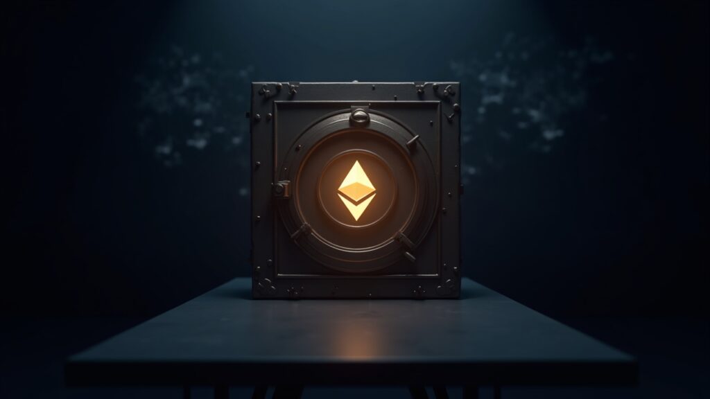 Hex Trust’s $100M wrapped XRP launch sparks bridge exploit Photorealistic newsroom portrait featuring a locked custody vault bridging Ethereum and Solana, with glowing wXRP at center.