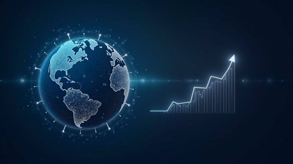 Colombia and France tighten cryptocurrency tax regulation to curb tax evasion Photorealistic globe with blockchain nodes, a rising crypto chart, and a non-custodial wallet silhouette.
