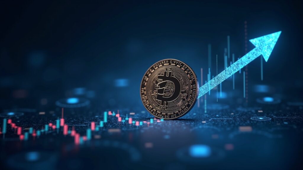 Photorealistic Dash coin centered over a holographic price chart nearing $100 with subtle regulatory imagery.