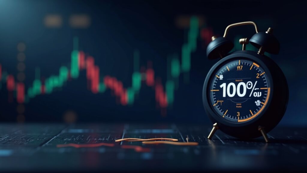 Ethereum processes 419 million dollars options expiry under a state of systemic panic Photorealistic crypto trading desk showing BTC and ETH charts, a 100% IV badge, and an expiry clock.