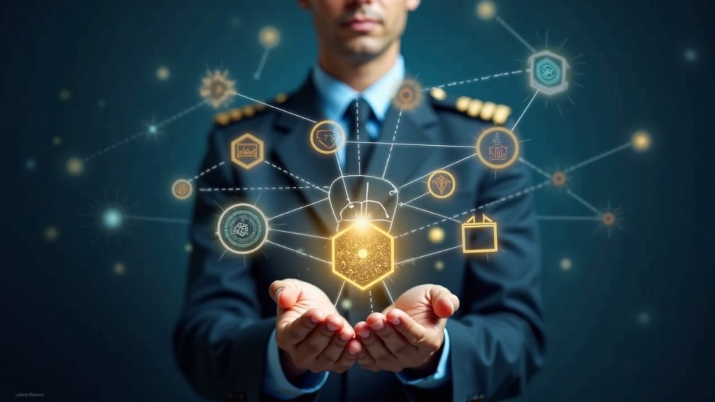 Decentralized prediction markets: the future of DeFi? Government official distributes on-chain social benefits to diverse recipients, with blockchain ledger and wallets.