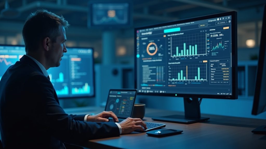 Photorealistic header: executive at desk with SOL staking dashboards and a custody vault, signaling institutional liquidity.