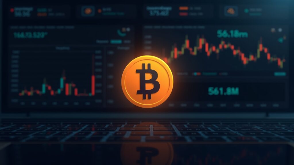 Bitcoin ETF Inflows Surge to $562 Million Following Weeks of Aggressive Selling Bitcoin logo centered over a financial dashboard displaying 561.8M inflow, hedging icons, and price charts.