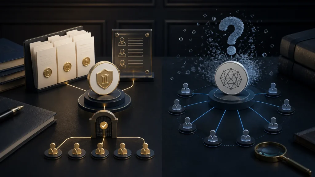 Regulated tokenized security pathway compared with an unclassified initial token sale